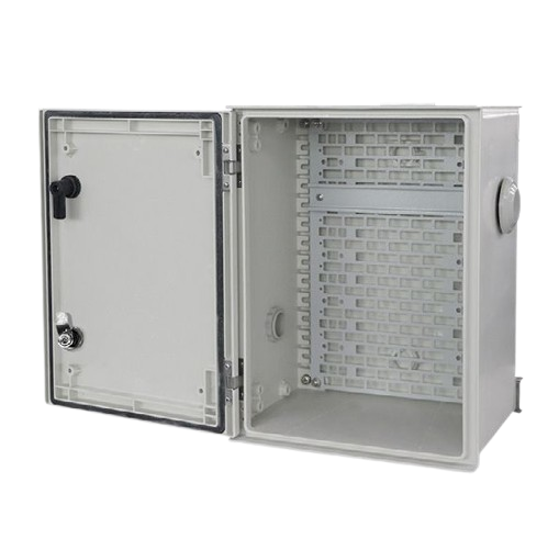 COFFRET EN FIBRE DE VERRE 500*400*200 MONTAGE SUR POTEAU