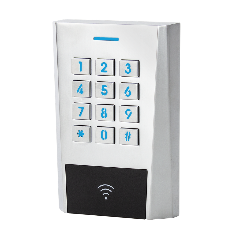 Clavier/Lecteur RFID AXK3 Métal IP66 - 13.56Mhz 12/24V AC/DC 999 code