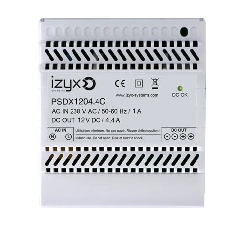 Alimentation 12Vdc/4,4A Rail Din Secourue 5 modules (PSDX1204.4C)