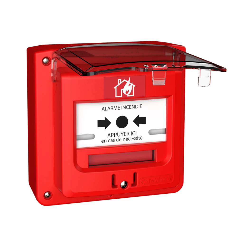 Déclencheur manuel étanche 120*120mm + capot  (NEU-5713R1C)