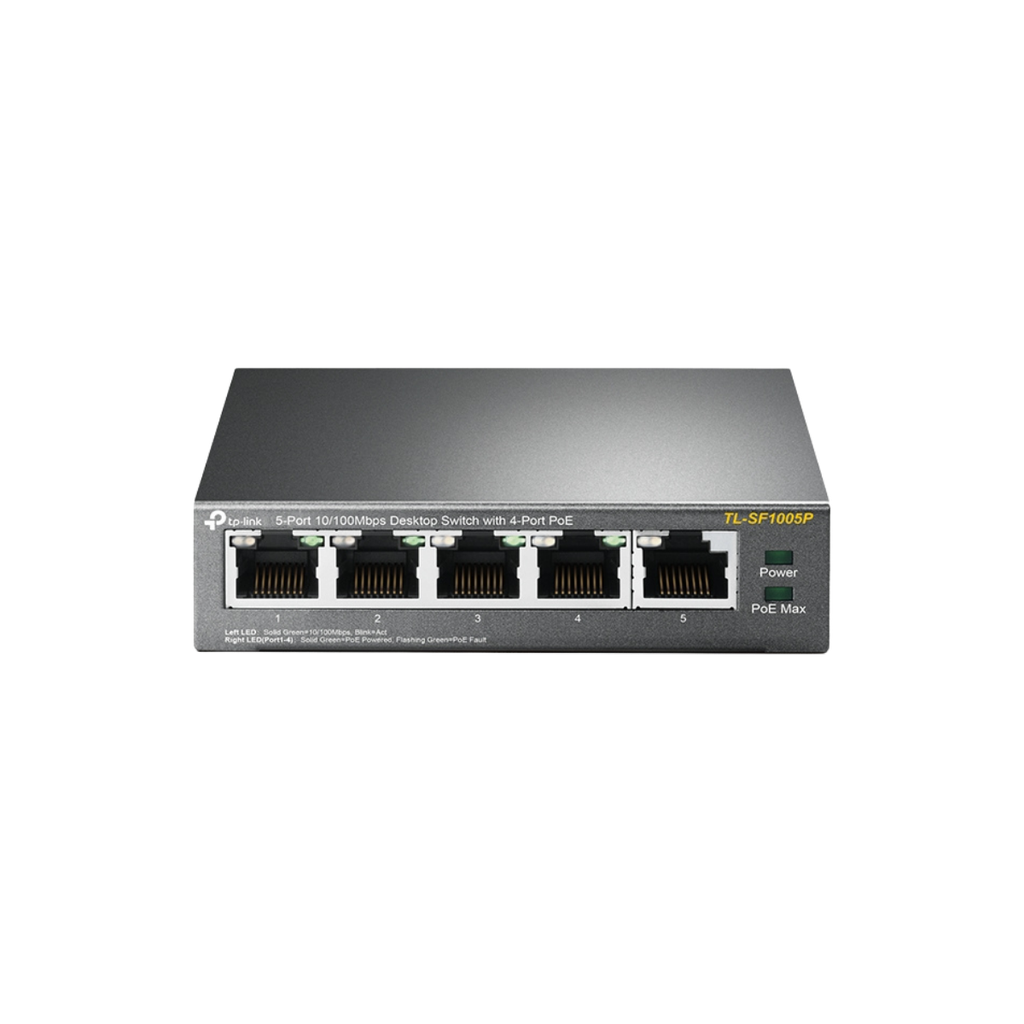 Switch de bureau 5 ports 10/100 Mbps avec 4 ports PoE