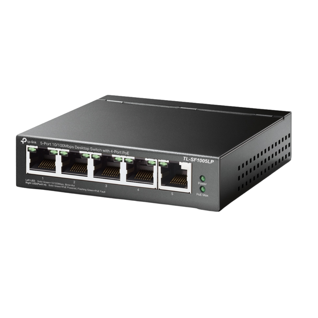 Switch de bureau 5 ports 10/100 Mbps avec 4 ports PoE