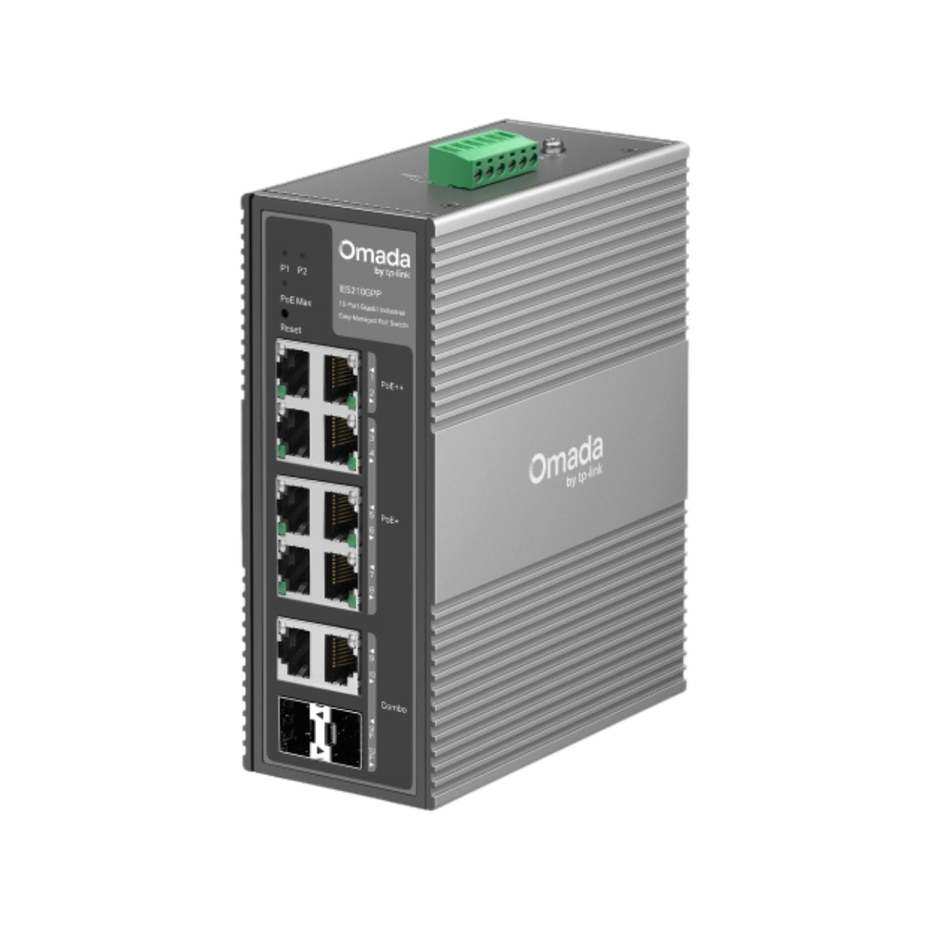 Switch industriel Gigabit Omada 10 ports facile à gérer avec 6 ports PoE+ et 2 ports PoE++