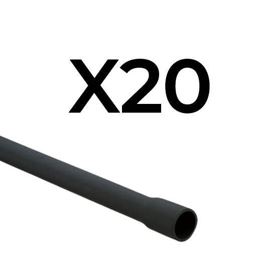 SAC DE 20 TUBES IRO PVC 3M NOIR DIAMETRE 25