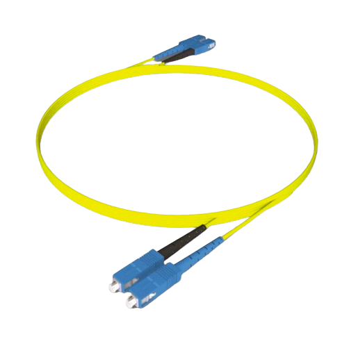 JARRETIÈRE OPTIQUE JAUNE OS2 LC/LC DUPLEX LSZH 2 MÈTRES