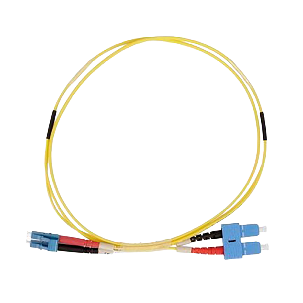 JARRETIÈRE OPTIQUE JAUNE OS2 SC/LC DUPLEX LSZH 2 MÈTRES