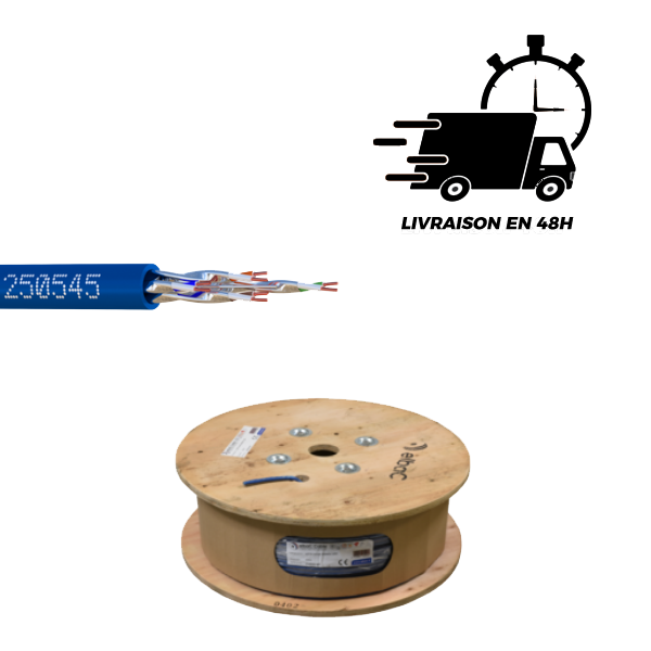 CABLE RESEAU U/FTP CAT6A LSZH 500M BLEU  (U/FTP-CAT6A-LSZH)