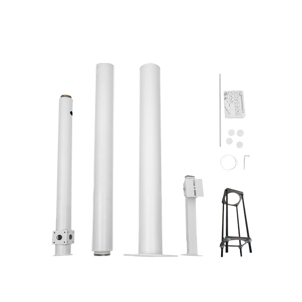 POTEAU BASCULABLE DE 4 MÈTRES POUR L'INSTALLATION DE CAMÉRAS BLANC