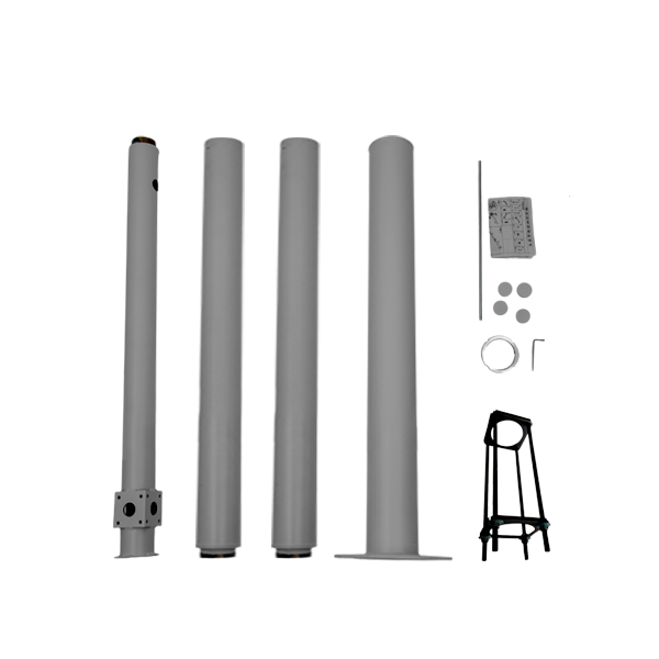 POTEAU BASCULABLE DE 6 MÈTRES POUR L'INSTALLATION DE CAMÉRAS GRIS FONCÉ