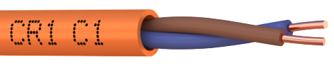 Bobine 100m câble CR1- 2 x 1.5mm²   anti feu - Orange (CR1-B1)
