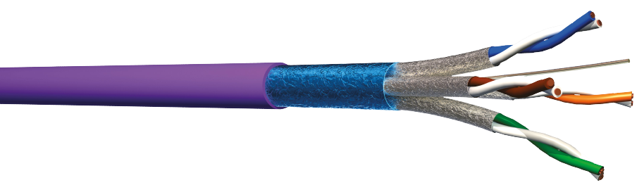 CABLE RESEAU F/FTP / CAT6A LSZH 500M VIOLET