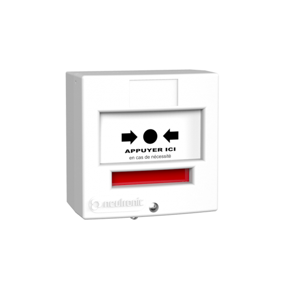 DM 2 contacts en saillie ou encastrable BLANC "APPUYER ICI"
