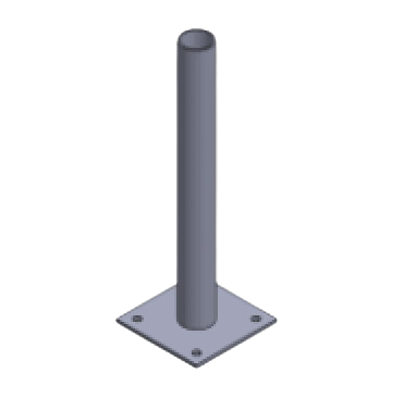 Poteau de fixation Captive (ø50mm) pour haut de mur ou toiture - 0m45  (PR-FOC/POTEAU45)