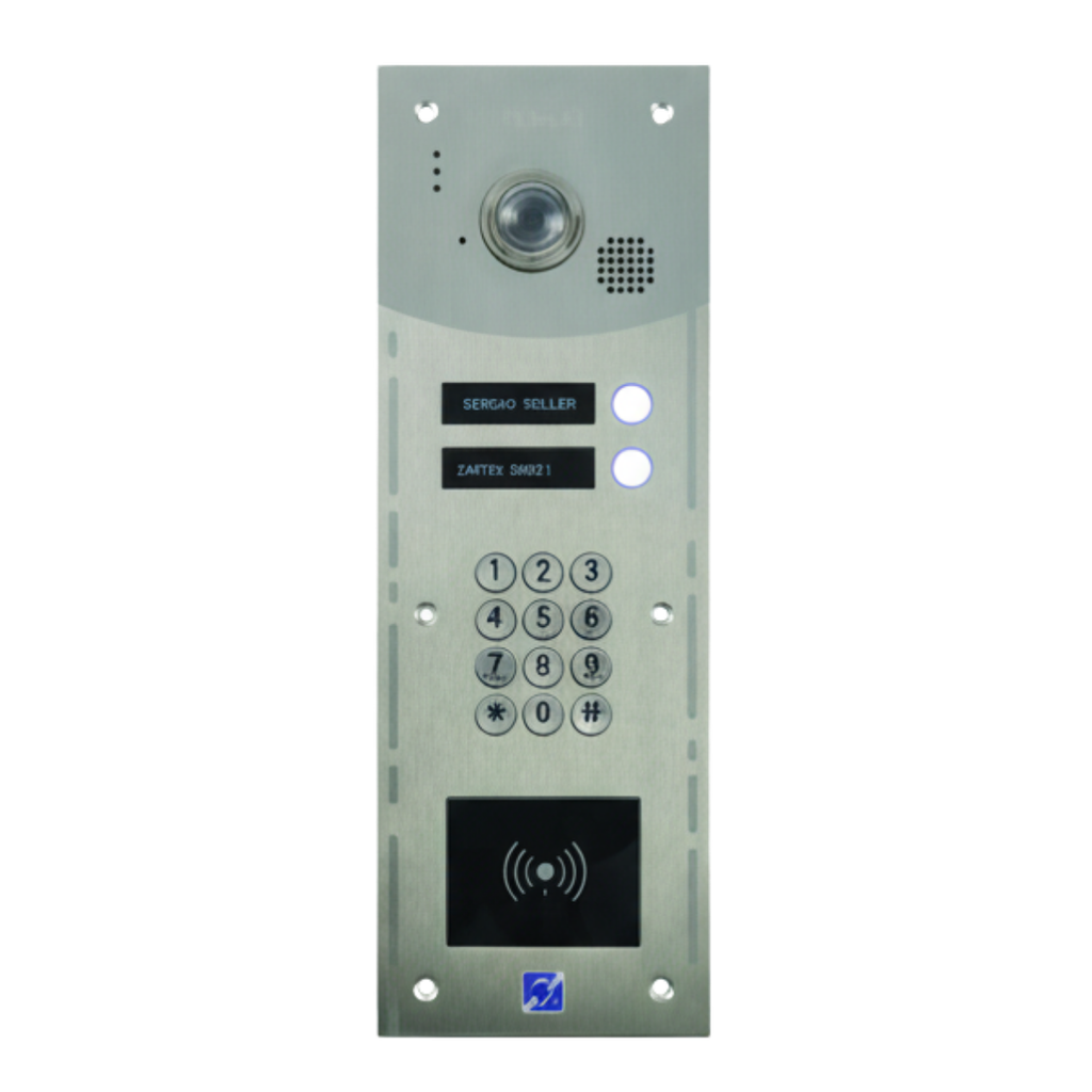 Interphone Vidéo 2 boutons avec clavier codé + lecteur de badges