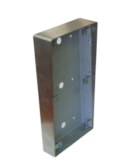 Boîtier saillie pour interphone Vidéo 1, 2, 3 boutons avec lecteur de badges mains-libres et clavier codé (R204-0201 à R204-0203) - Finition inox