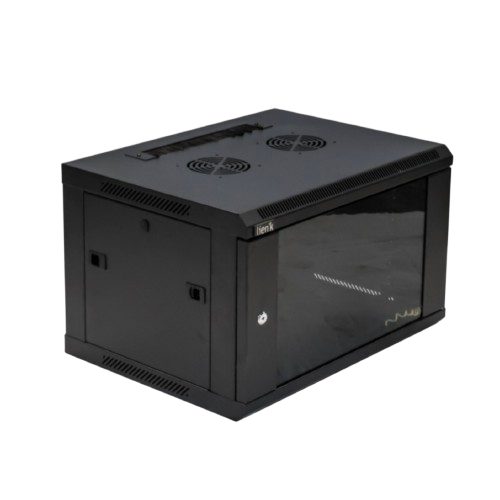COFFRET 19" PORTE VITRÉE 9U 600X450 NOIR MONTÉ