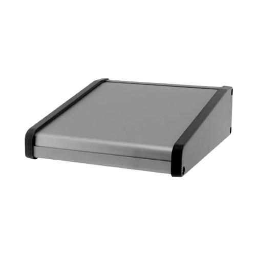 [DE1925730165] Boitier / Pupitre de table alu / Côtés ABS Gris - 165 x 192 x 57/30mm (DE1925730165)