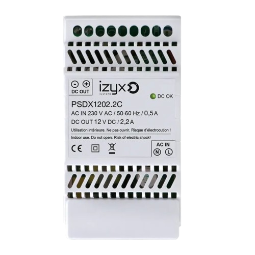 [PSDX1202.2C] Alimentation 12Vdc/2,2A Rail Din Secourue 3 modules (PSDX1202.2C)