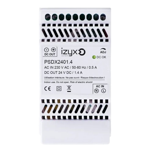 [PSDX2401.4] ALIMENTATION RAIL DIN 3M 230V AC / 24V DC / 1.4A non secourue (PSDX2401.4)