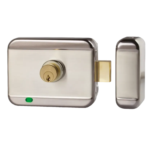 [1EGL600] Serrure électrique en applique EGL, cylindre intérieur et extérieur, à émission de courant, 12 à 24V DC (1EGL600)