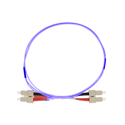 [TLJFOM4/2MSCSCV3] JARRETIÈRE OPTIQUE VIOLET OM4 SC/SC DUPLEX LSZH 2 MÈTRES