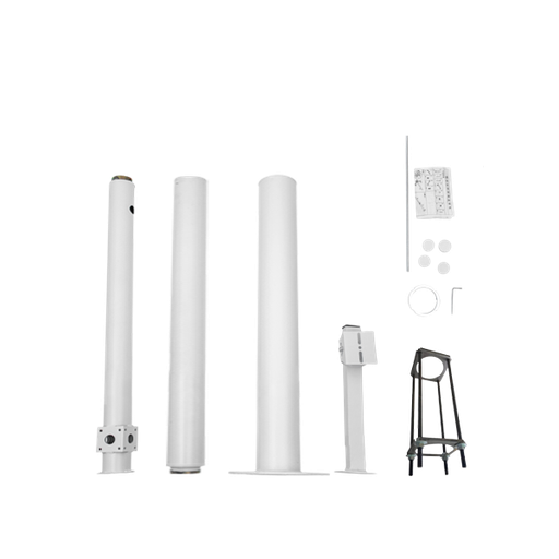 [TLPT3B-BASCULABLE] POTEAU BASCULABLE DE 3 MÈTRES POUR L'INSTALLATION DE CAMÉRAS BLANC
