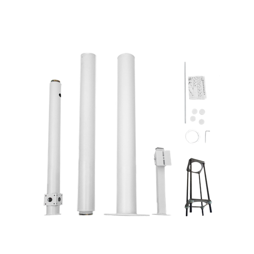 [TLPT4B-BASCULABLE] POTEAU BASCULABLE DE 4 MÈTRES POUR L'INSTALLATION DE CAMÉRAS BLANC