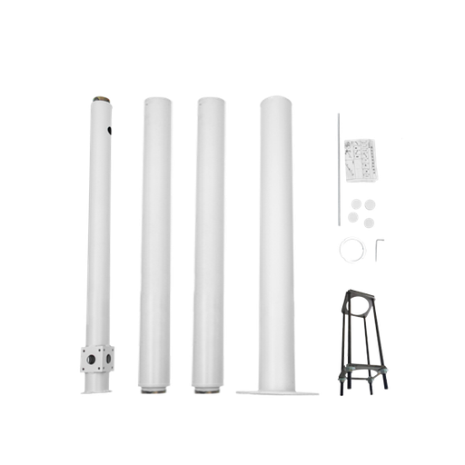 [TLPT6B-BASCULABLE] POTEAU BASCULABLE DE 6 MÈTRES POUR L'INSTALLATION DE CAMÉRAS BLANC