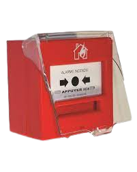 [5710R2C] DM 1 contact en saillie ou encastrable ROUGE Désenfumage + CAPOT  (NEU-5710R2C)