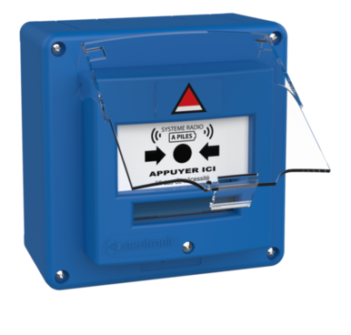 [5710C1C] DM 1 contact en saillie ou encastrable BLEU "APPUYER ICI" + CAPOT  (NEU-5710C1C)