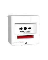 [5710B1C] DM 1 contact en saillie ou encastrable BLANC "APPUYER ICI" + CAPOT  (NEU-5710B1C)