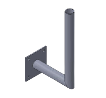 [30551005] Poteau de fixation Captive (ø50mm) murale coudé à 90° - 0m45  (PR-FOC/COUDE)