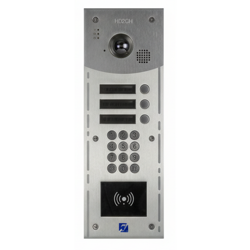 [R204-0203] Interphone Vidéo 3 boutons avec clavier codé + lecteur de badges mains-libres 