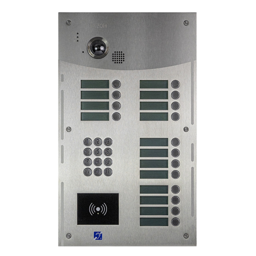 [R202-0016] Interphone Vidéo 16 boutons avec clavier codé + lecteur de badges mains-libres
