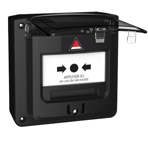 [5714N1C] Boitier Menace (BM) noir 2 contacts étanche + Capot