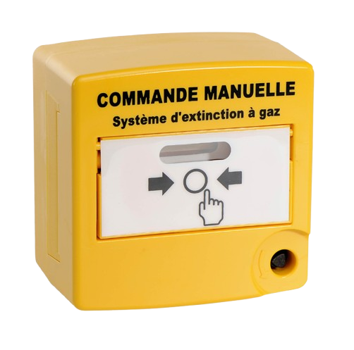 [DMJ10070] Déclencheur manuel double action jaune "commande extinction"