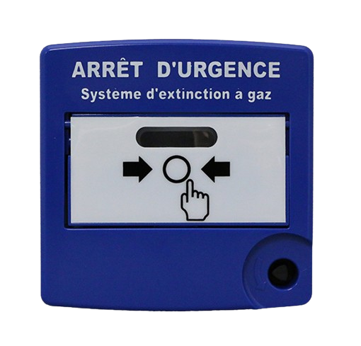 [DMB10080] Déclencheur manuel double action bleu "arrêt d'urgence"